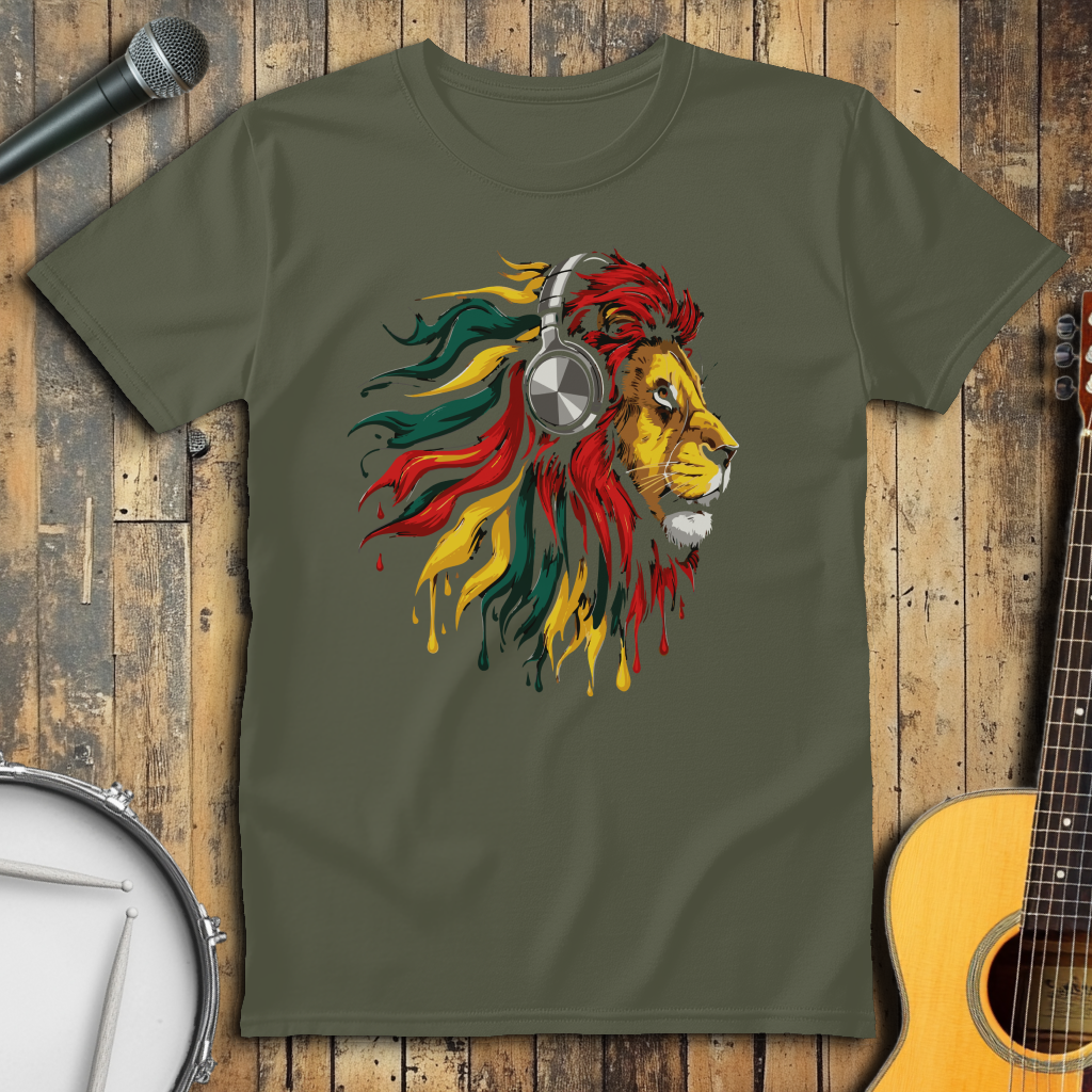 Rasta Lion With Headphones